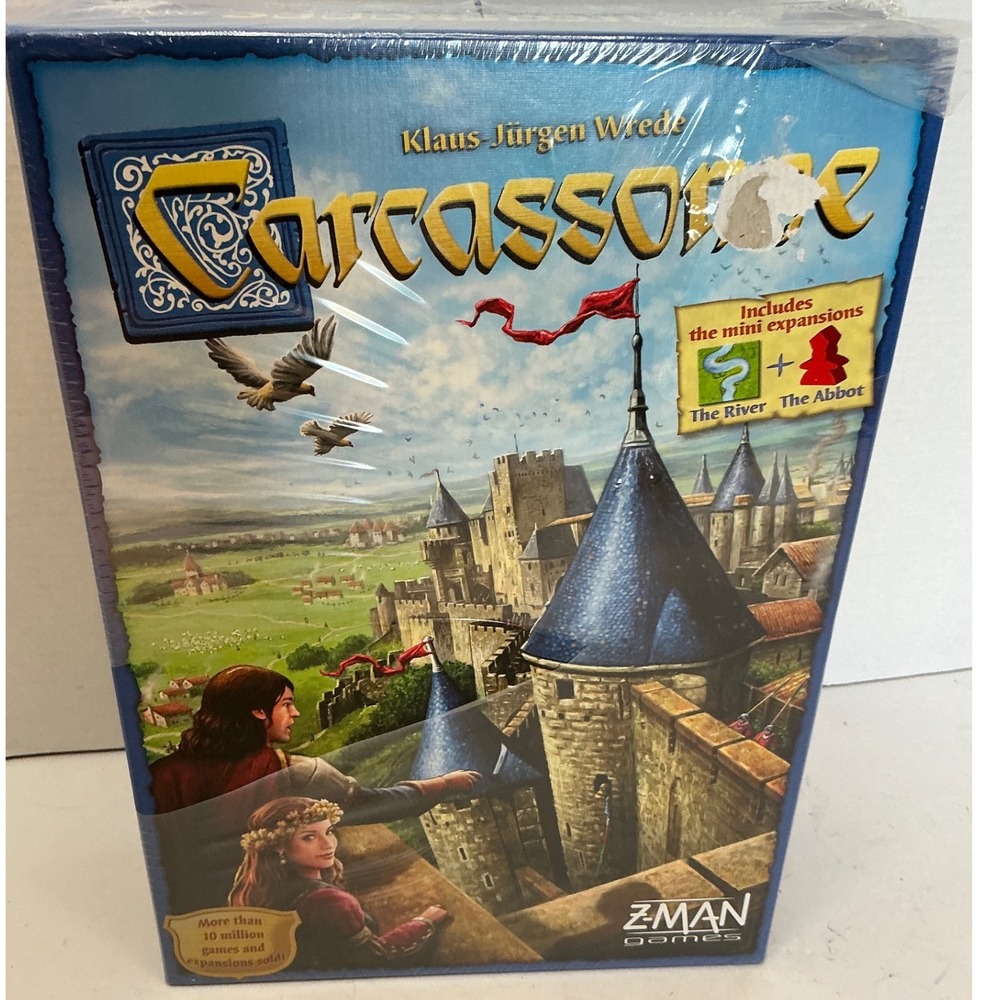 Z-Man Games‎ Carcassonne Board Game with River and Abbot Expansions New NWT